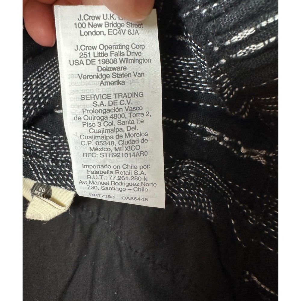 Madewell Linen Blend Pull On Shorts Black White Stripe Textured G2414 M - Picture 6 of 7